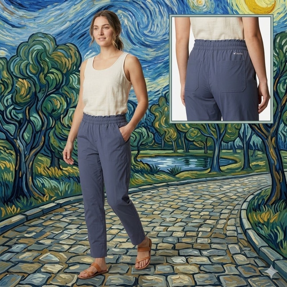 Columbia Womens XL2712 Hiking Pants Navy‎ Blue Small Regular Lightweight Stretch